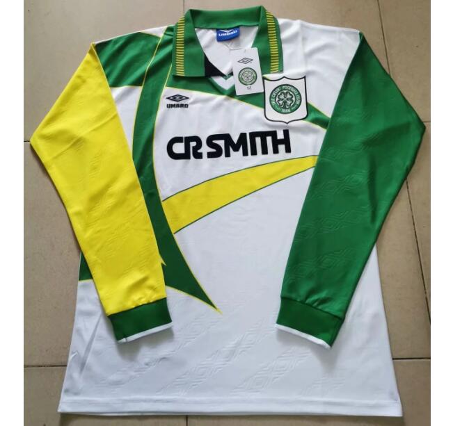 1994-95 Celtic Retro Long Sleeve Away Kit Soccer Jersey